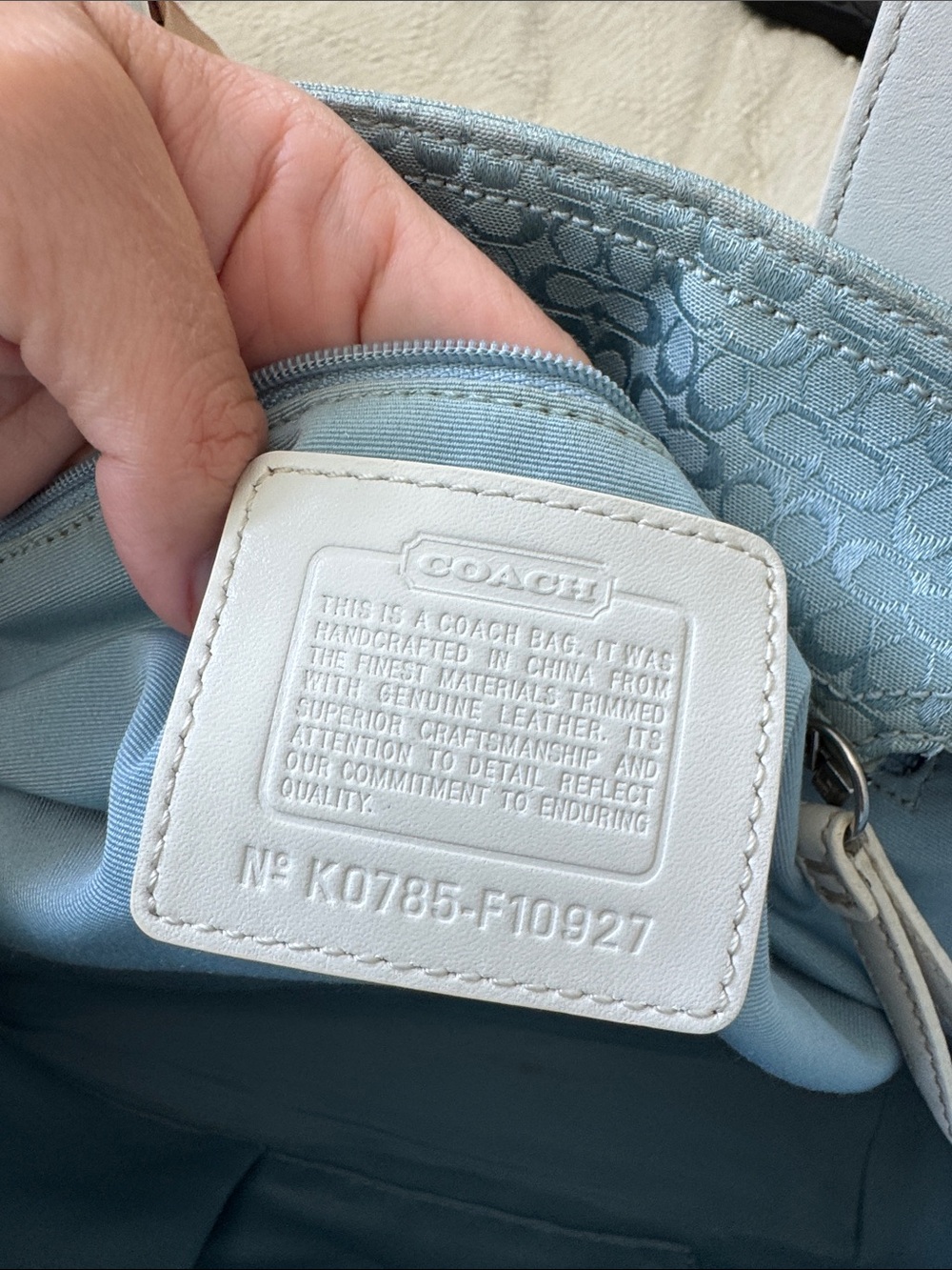 Coach Soho Signature Tote Baby Blue Y2K with COA - Picture 12 of 12